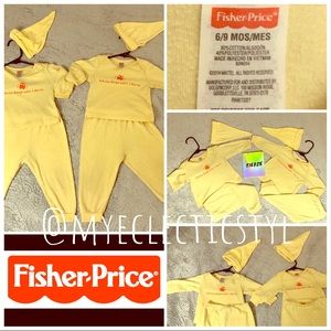 💛 2 Soft yellow sleeping baby twin pajamas 💛